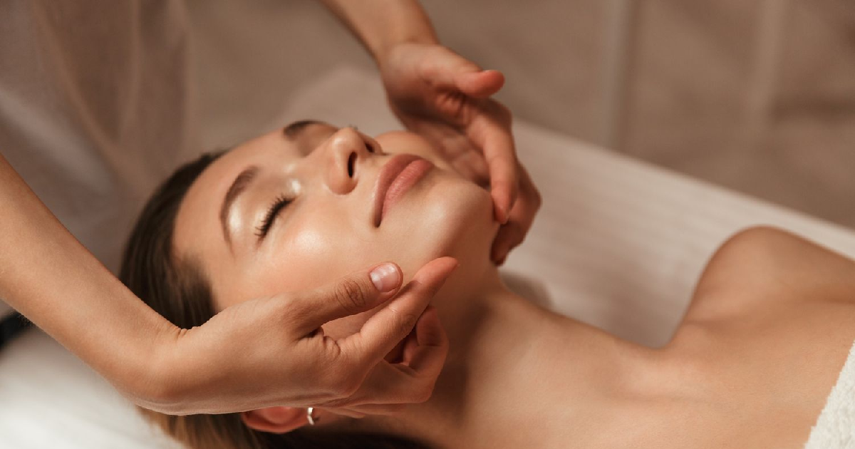 Woman getting facial treatment in McLean, VA from a Professional for clear, healthy skin